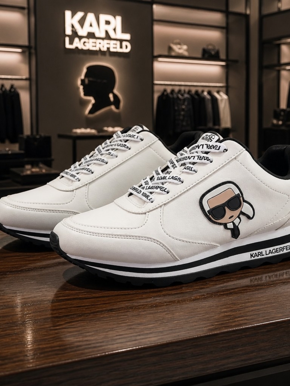 KARL LAGERFELD Meade Lace Up Sneaker with Karl Head Size 6M